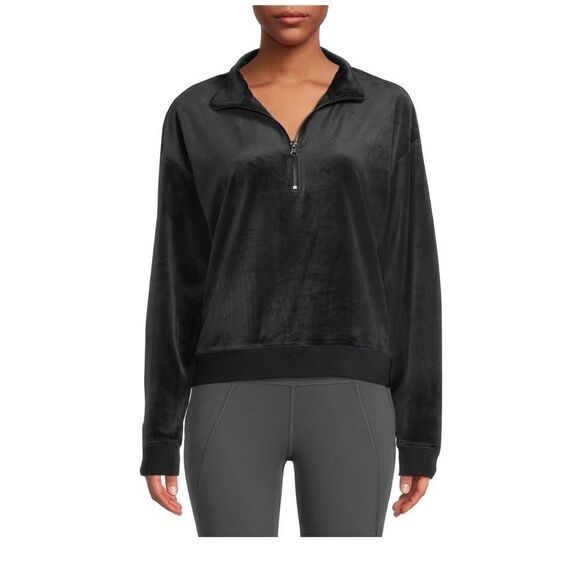 Women's Medium Velour Black Pull Over - Picture 1 of 3